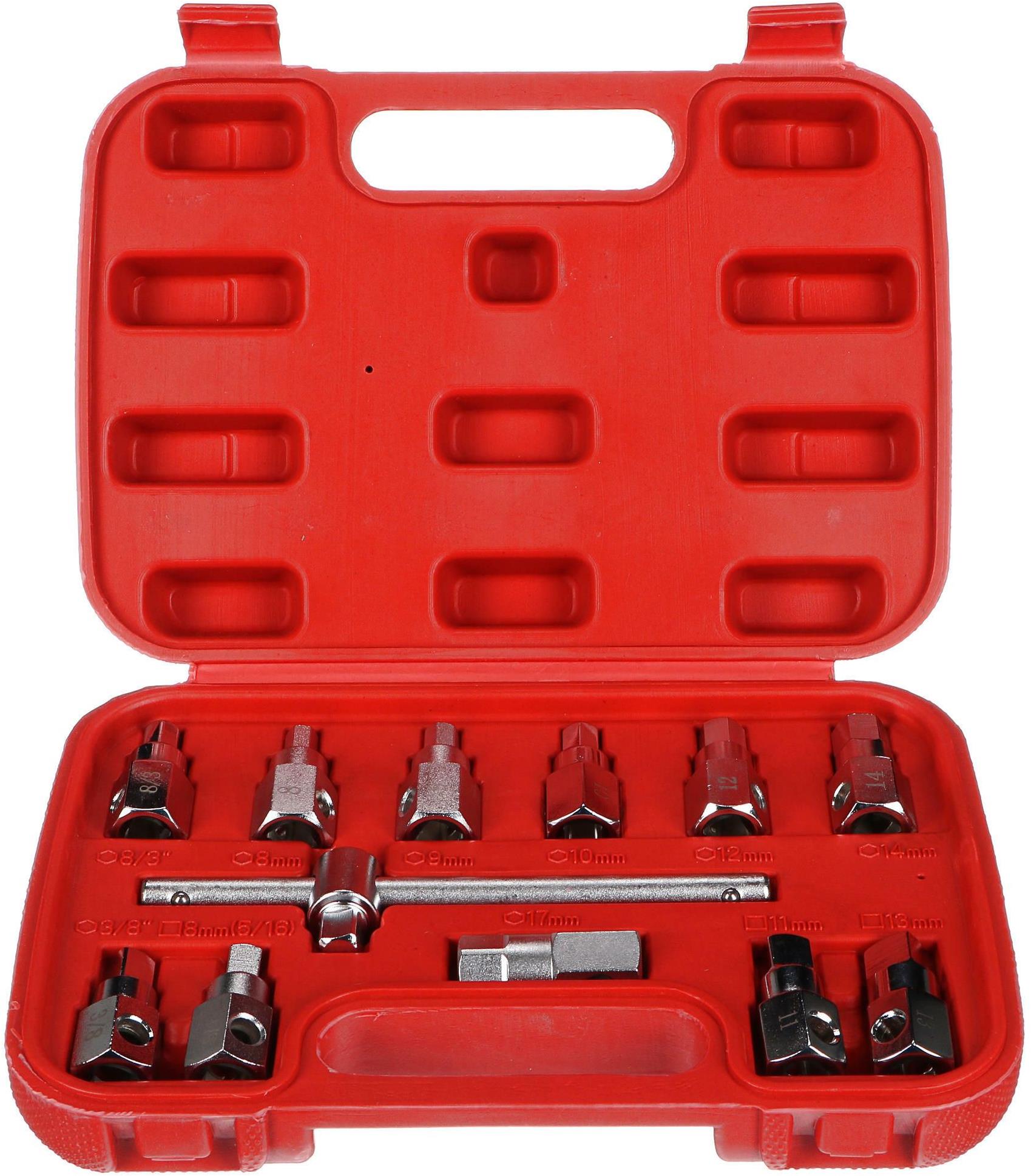 SIXTOL Oil Drain Set 12, Hex + čtyřhran, 12 ks