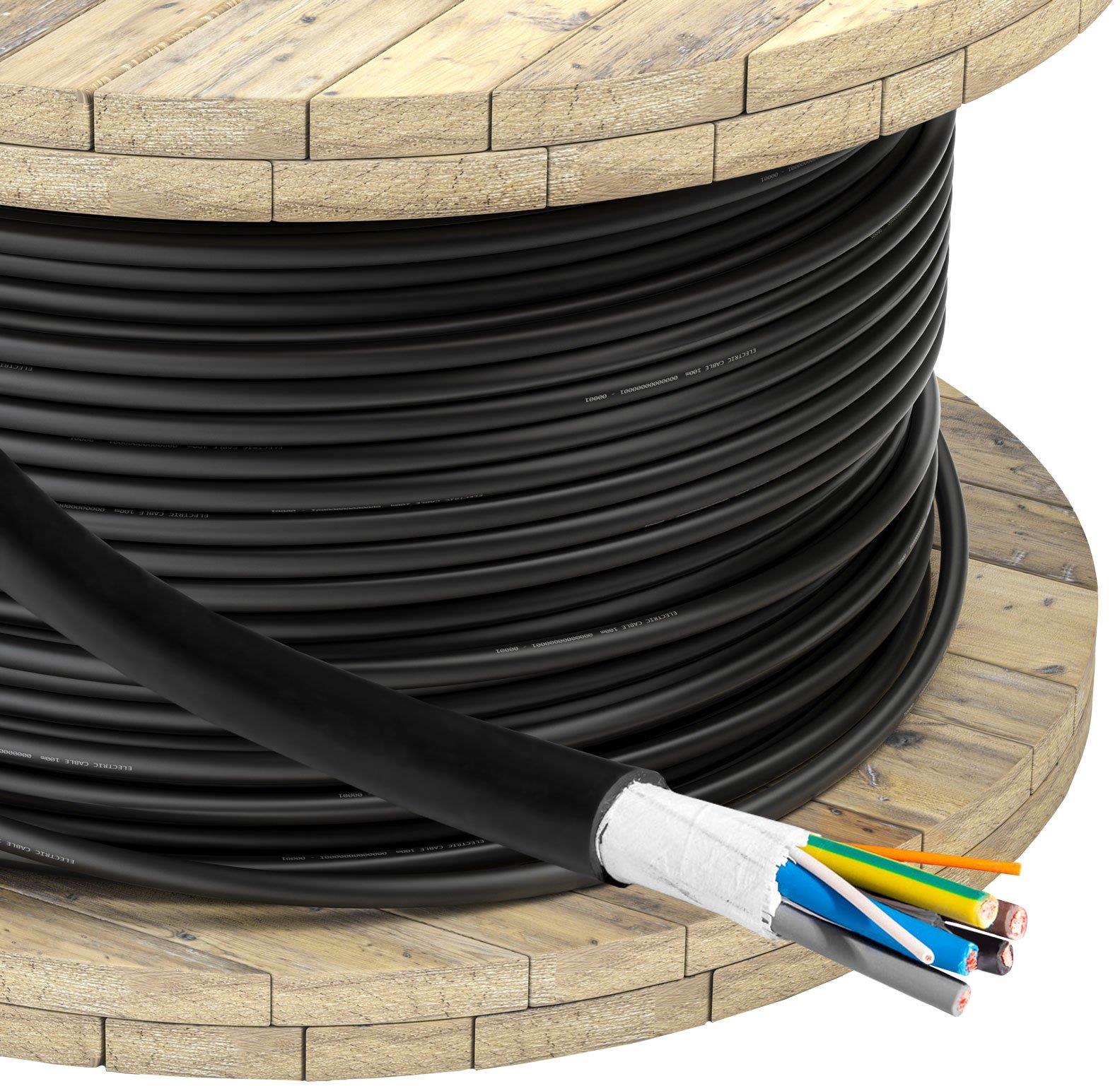 Akyga nabíjecí kabel 5 × 6 mm2 + 2 × 0,5 mm, 32 A, metráž