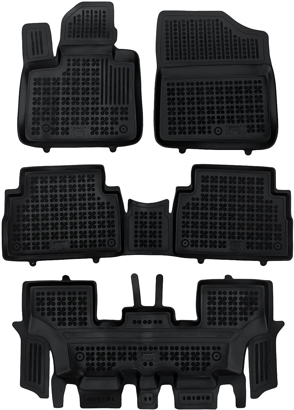 REZAW-PLAST Gumové autokoberce, Hyundai Santa Fe IV, 2020- , 7 seats, Facelift