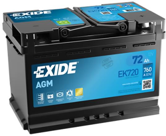 EXIDE START-STOP AGM, 72Ah, 12V, EK720