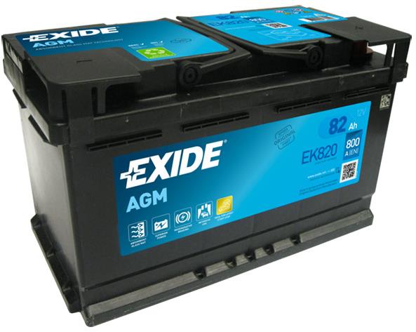 EXIDE START-STOP AGM, 82Ah, 12V, EK820