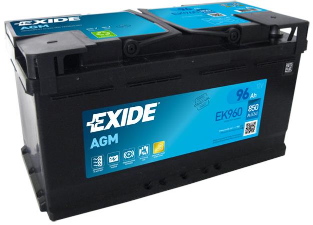 EXIDE START-STOP AGM, 96Ah, 12V, EK960