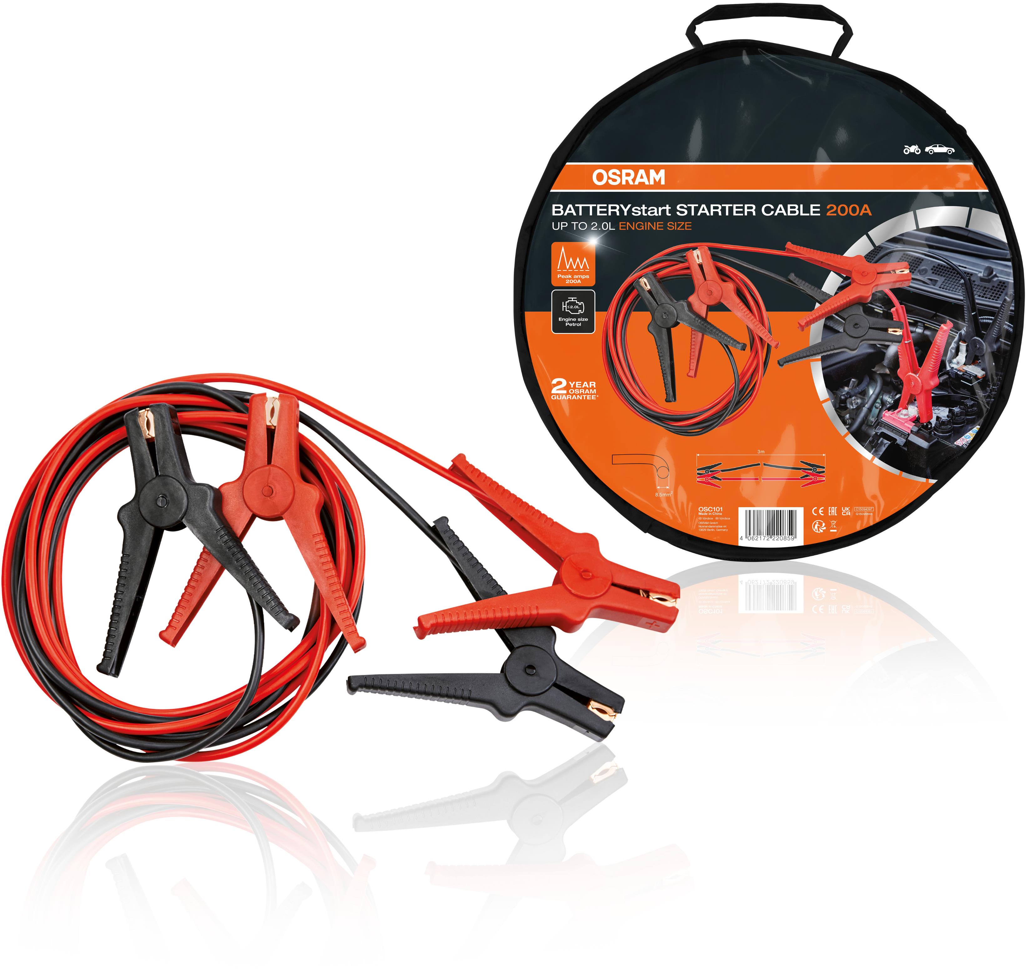 OSRAM startovací kabel 6/12V, 200A, hliník/měď