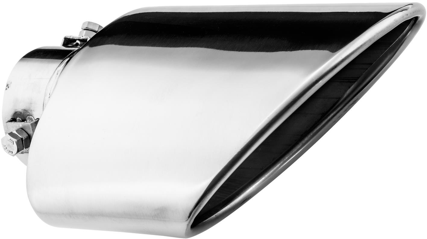 ASSO koncovka výfuku nerezová oválná šikmá, vnější průměr 130 × 70 mm, délka 197 mm