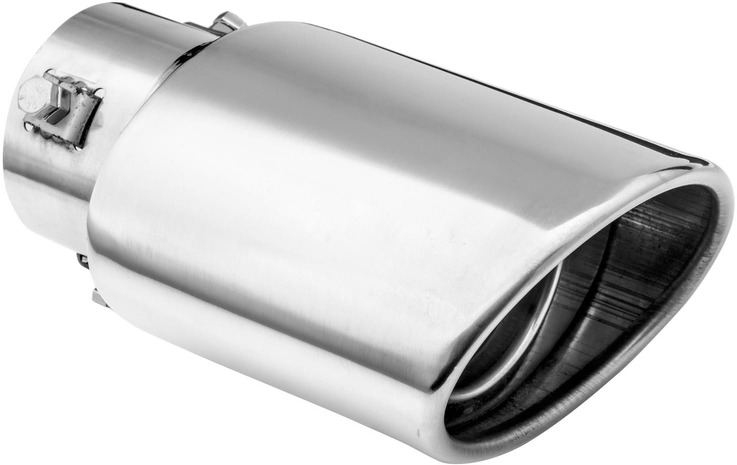 ASSO koncovka výfuku nerezová oválná, vnější průměr 117 × 85 mm, délka 180 mm