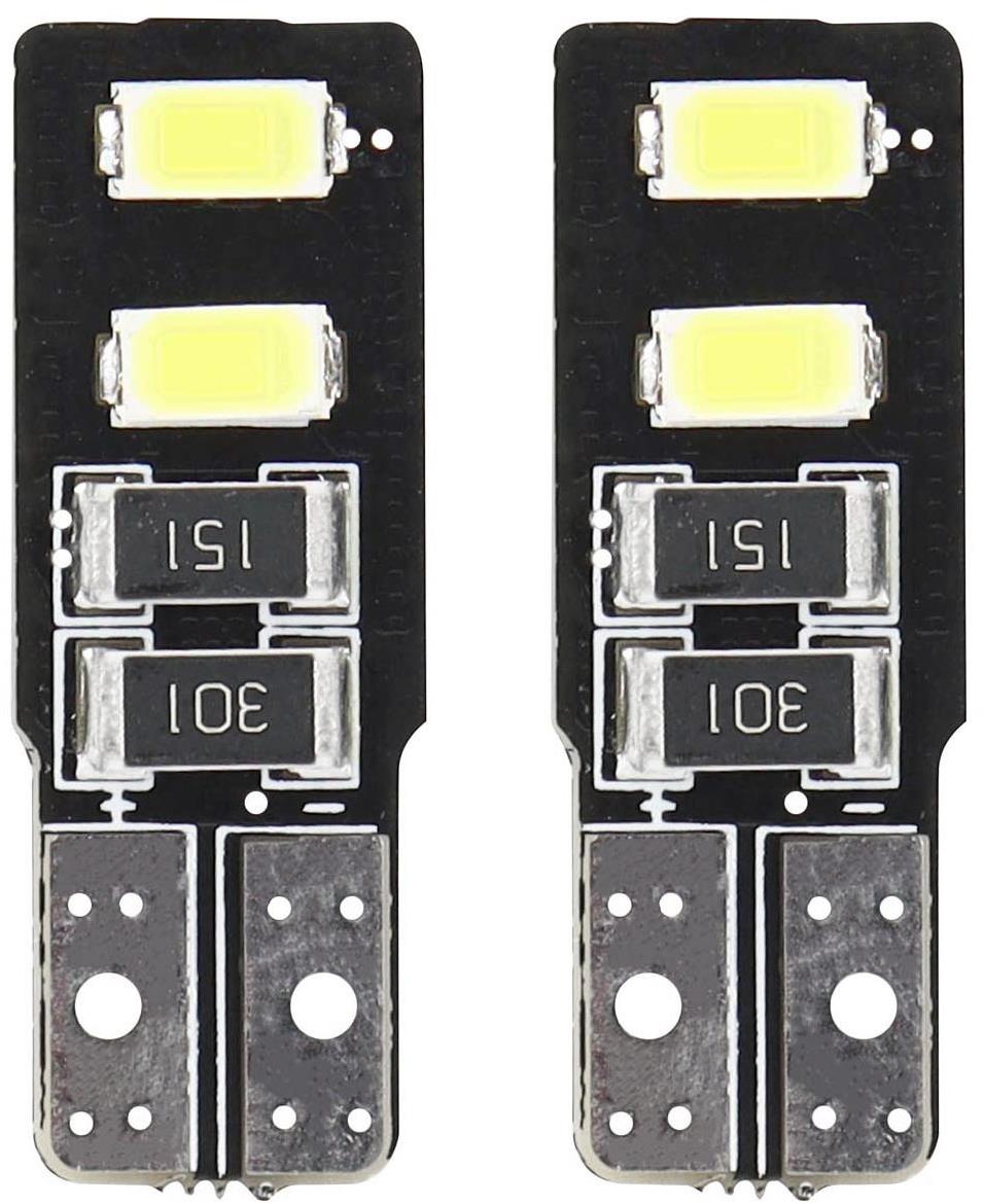 AMIO LED 12V 1,64W 2x SMD bílá 5600k (patice w2,1x9,5d/ T10) kompatibilní s CAN-BUS