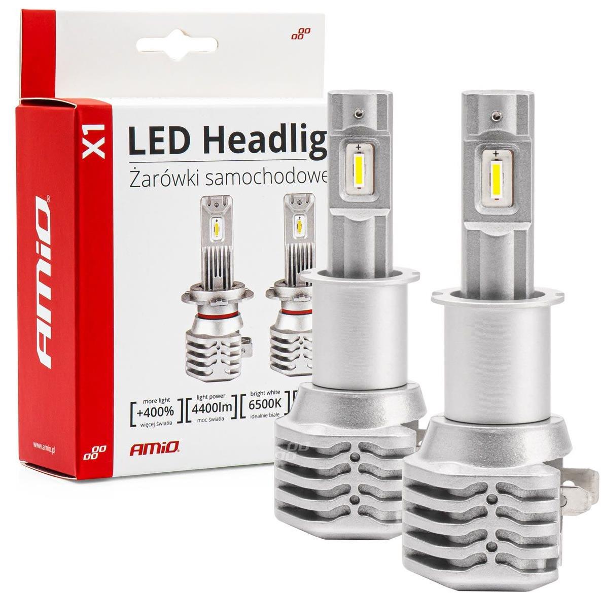 AMIO LED H3 12V 40W - bílá 5x1,5W , sada 2 ks
