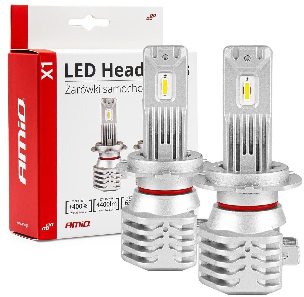AMIO LED H7 2x20 W - bílá (patice PX26d), sada 2 ks
