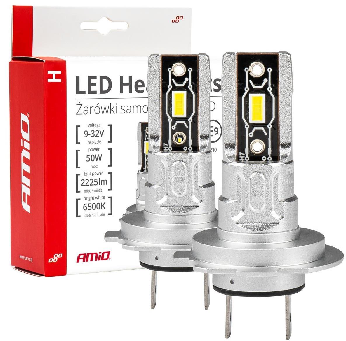 AMIO LED H7 2x25 W - bílá (patice PX26d), sada 2 ks