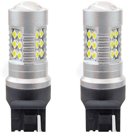 AMIO LED žárovka 1156 CAN-BUS 24x SMD 3030 T20 7440 w21w 12V/24V bílá 5600k, sada 2 ks