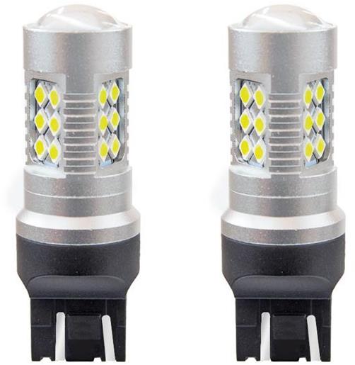 AMIO LED žárovka 12V/24V 1157 CAN-BUS 24x SMD 3030 T20 7443 21/5W bílá 5600k, sada 2 ks