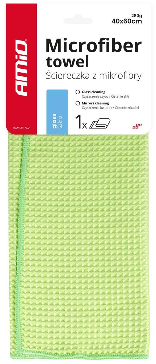 AMIO ručník z mikrovlákna pro čištění skel a zrcátek 60 × 40 cm, 280 g