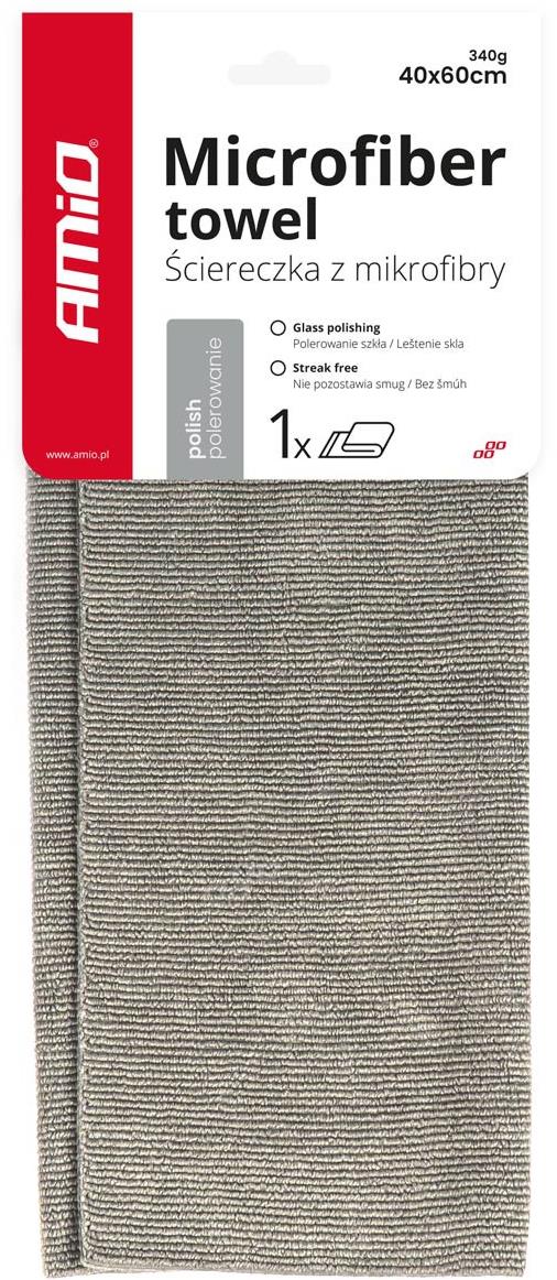 AMIO ručník z mikrovlákna pro detailní leštění skel 40 × 30 cm, 340 g