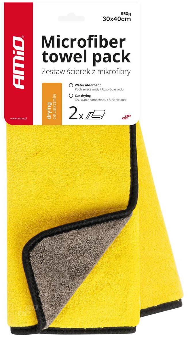 AMIO ručník z mikrovlákna pro sušení 40 × 30 cm, 950 g (sada 2 ks)