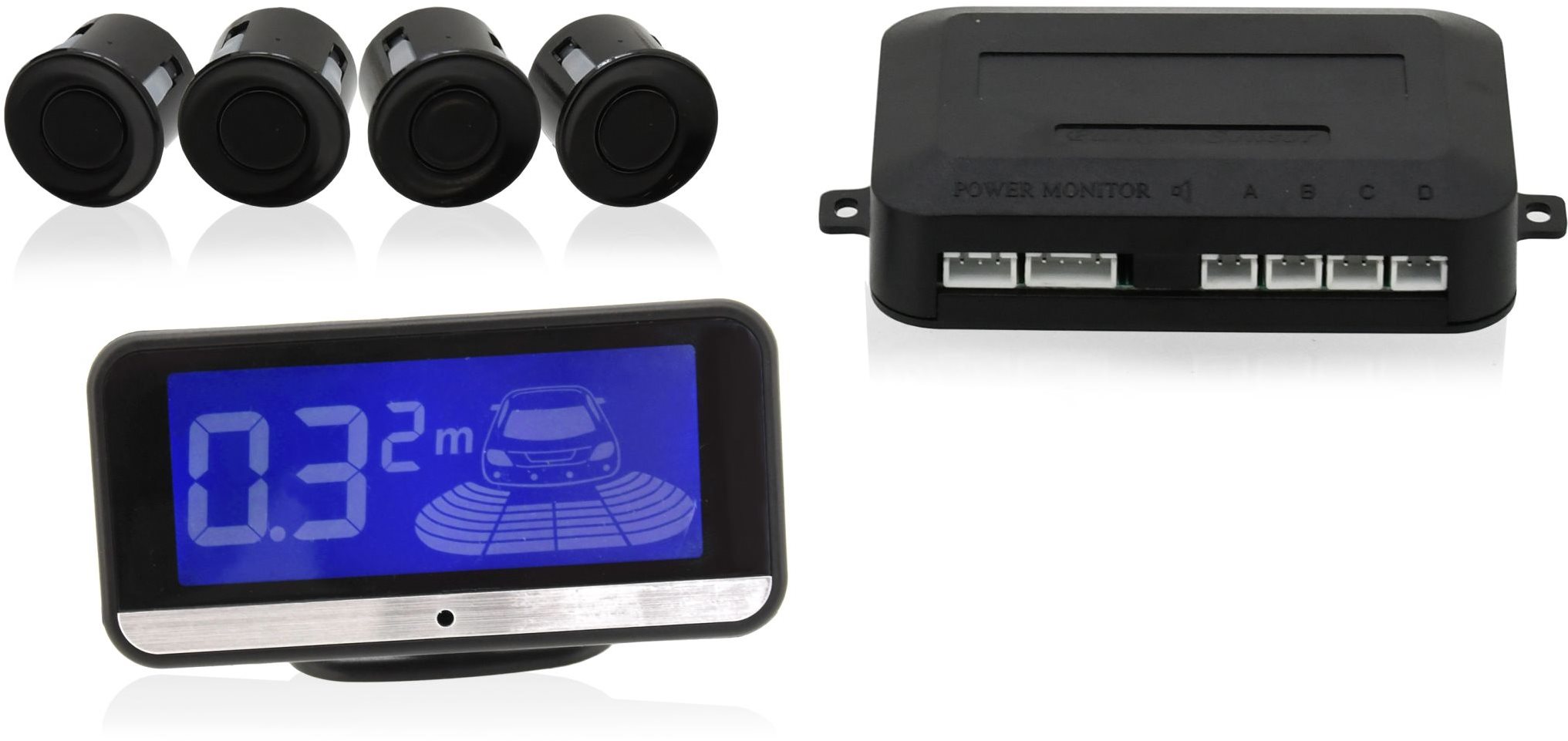 Parkovací asistent 4 senzory, LCD display