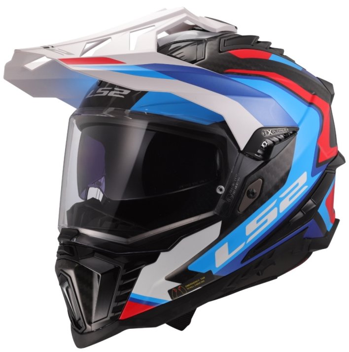 LS2 MX701 EXPLORER-06 CARBON FRONTIER adventure helma bílá/modrá vel. L