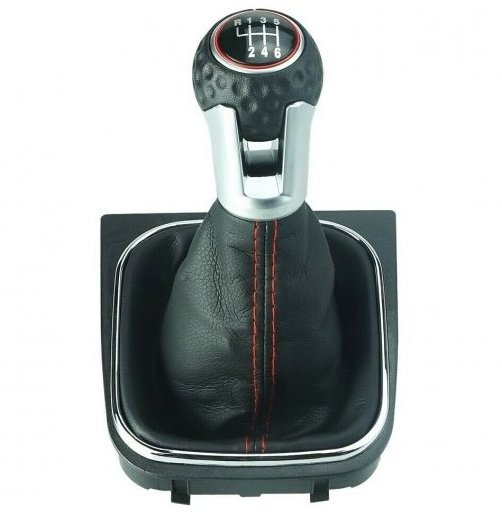 PROTEC Řadící páka s manžetou, VW Golf V 2003 - 2008 6st červené prošití I.