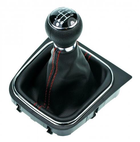 PROTEC Řadící páka s manžetou, VW Golf VI 2008 - 2012 6st červené prošití