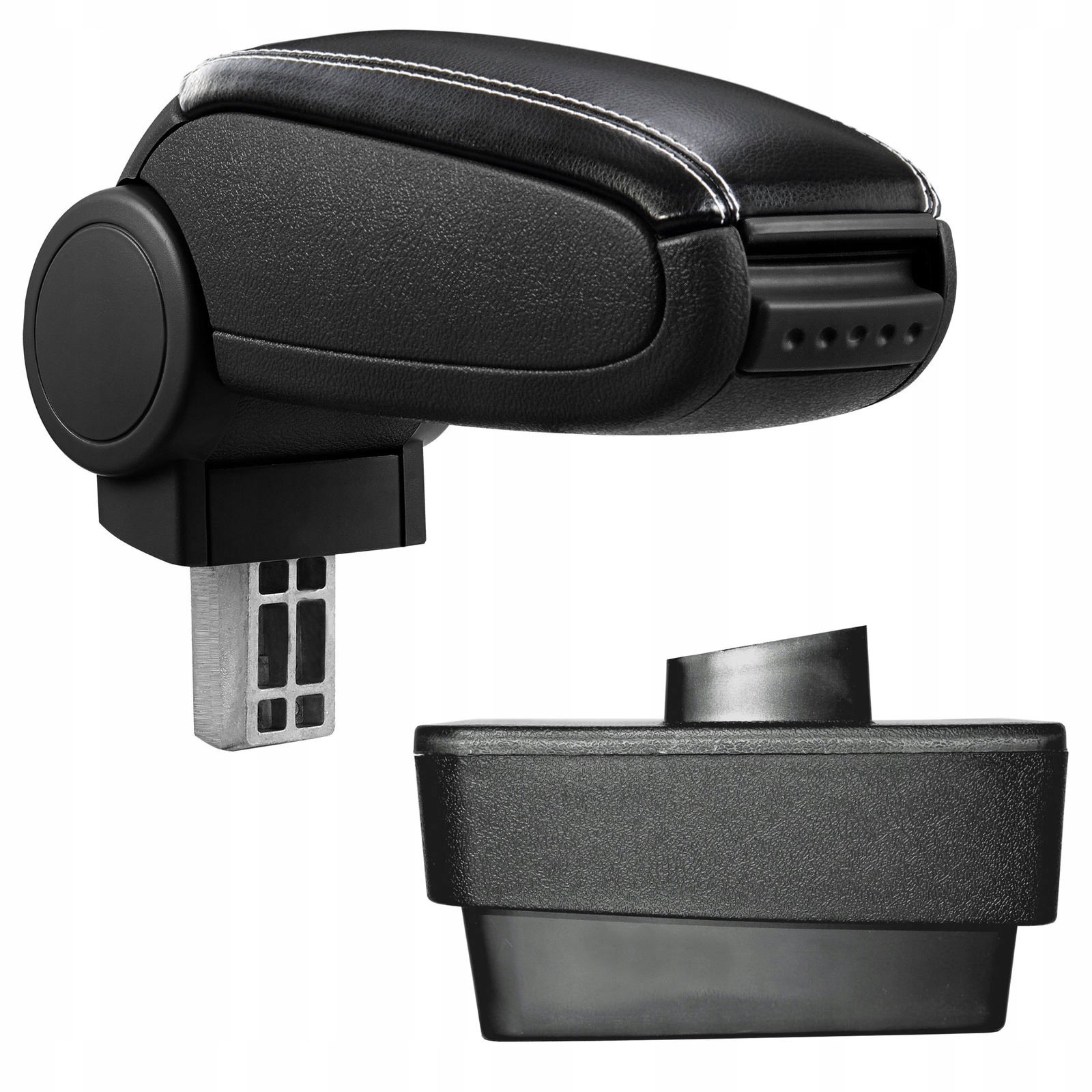 PROTEC Loketní opěrka, Škoda Fabia III, syntetická kůže, černá, bílé prošití od 2014