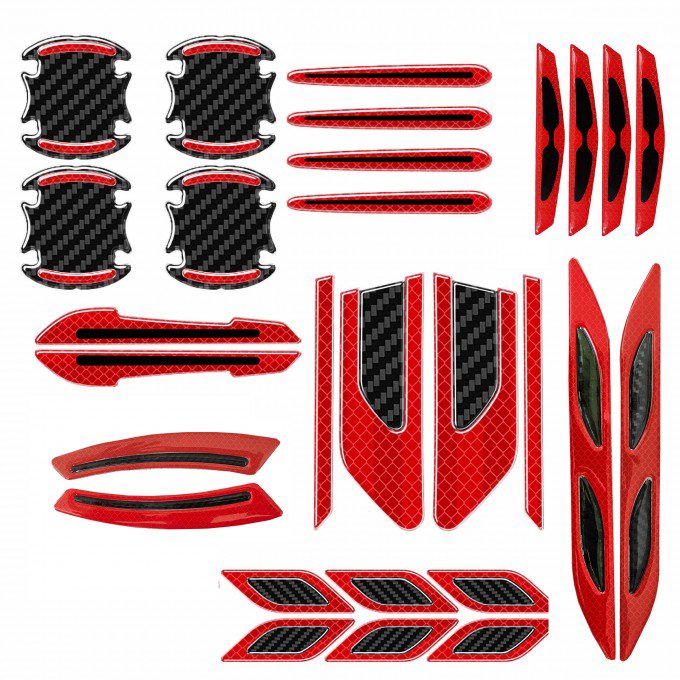 PREXIM Komplet dekorů na auto reflexní červené