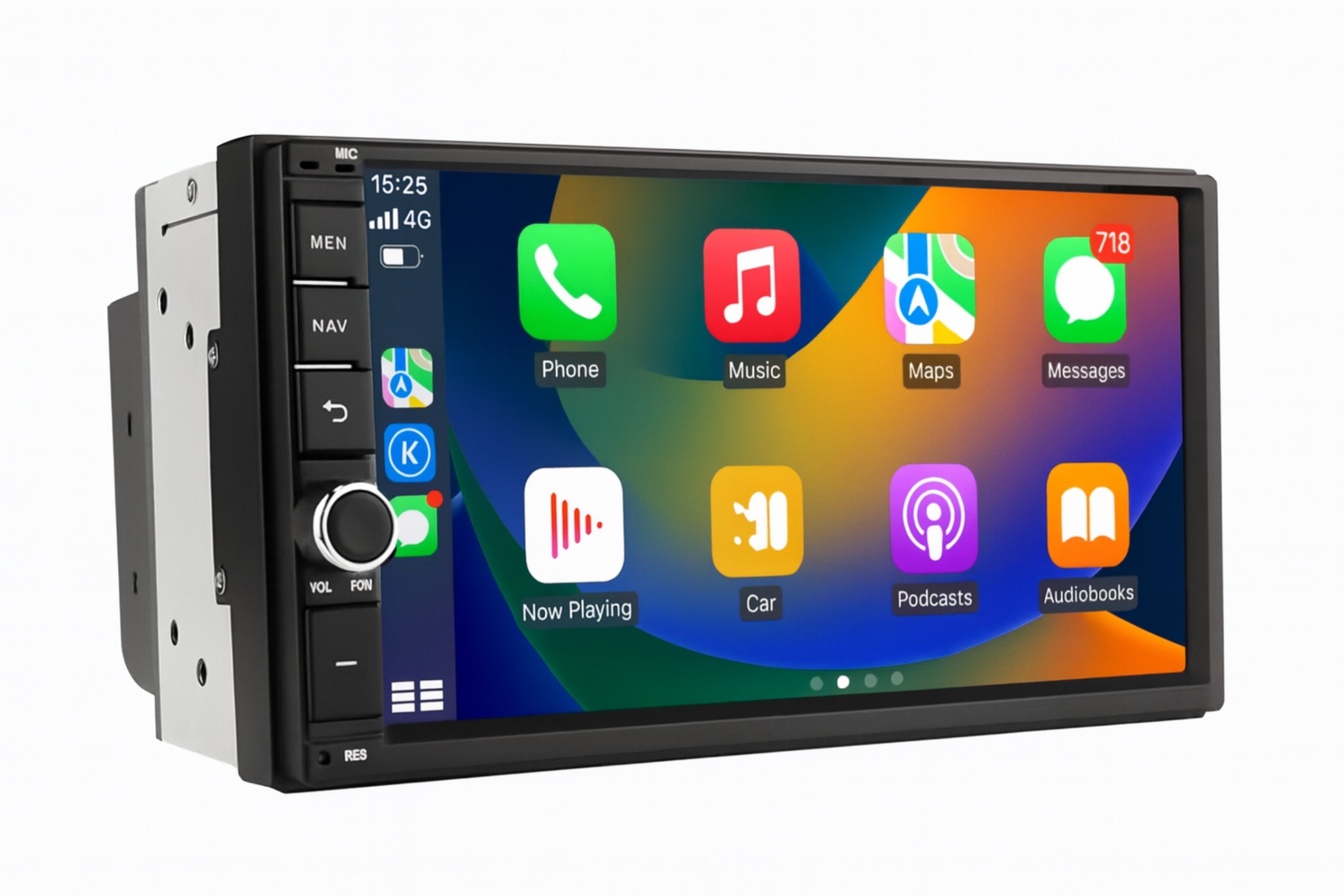 Ossuret 2din Autorádio 4+32GB, CarPlay, Android Auto, 8 jádrový procesor, DSP, RDS, Ekvalizér, GPS