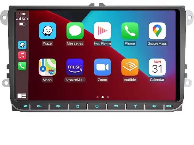 Essgoo Autorádio Volkswagen, Škoda, Seat s CarPlay, Android Auto, GPS Navigace, Handsfree, Bluetooth