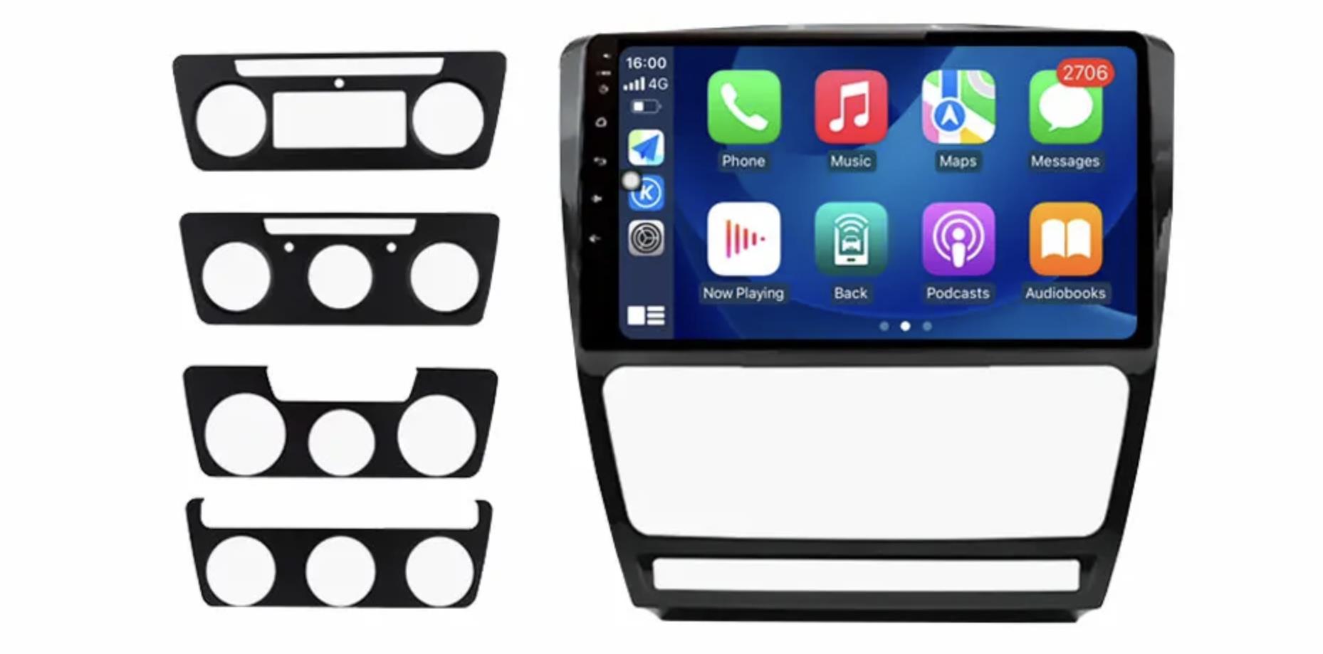 OSSURET 10" 8 GB CarPlay Škoda Octavia 2 A5 2008-2013 Autorádio s WIFI, 4G dongle, Kamera, GPS