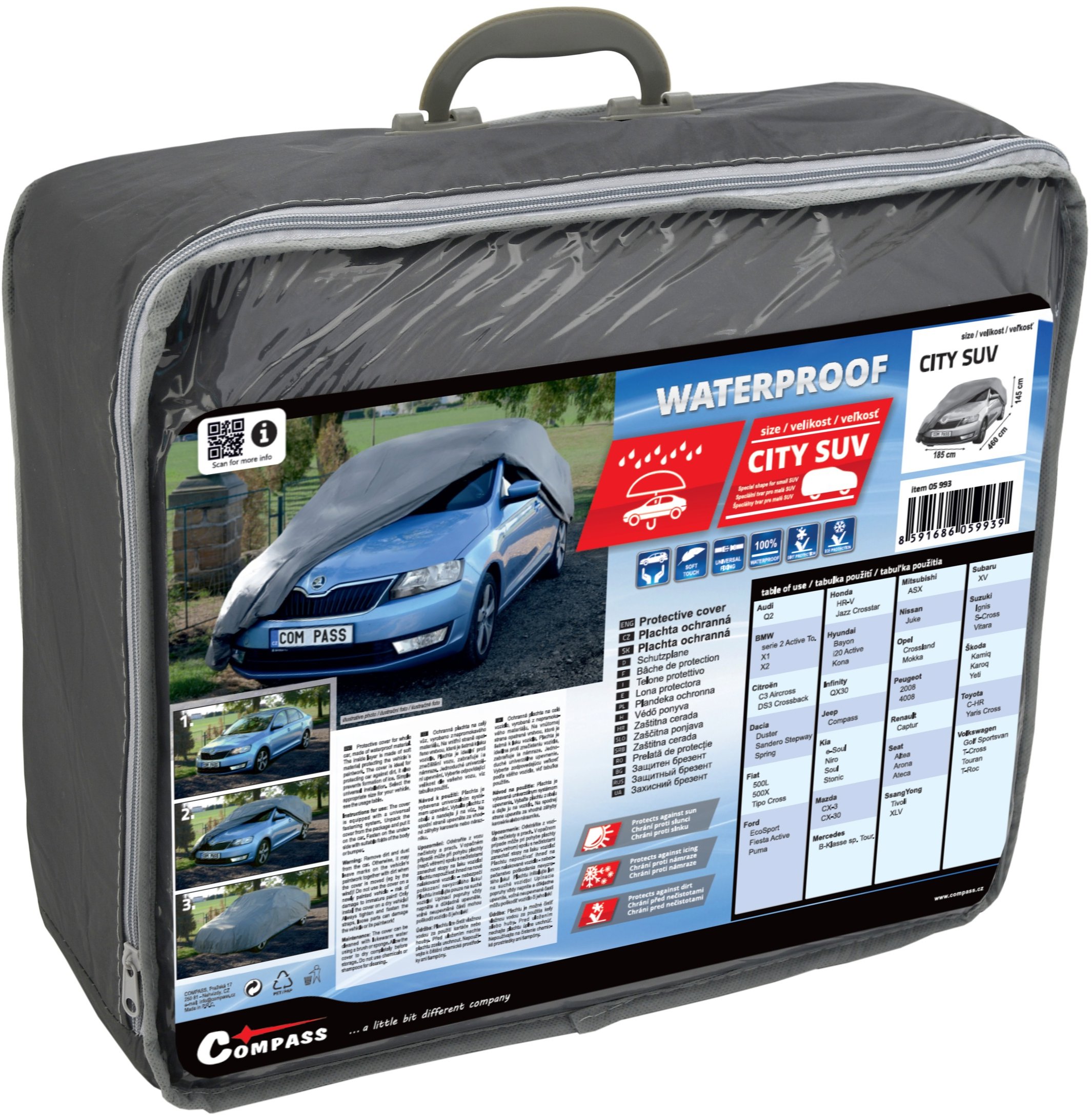 COMPASS Ochranná plachta FULL CITY SUV 460 × 185 × 145 cm 100 % Waterproof