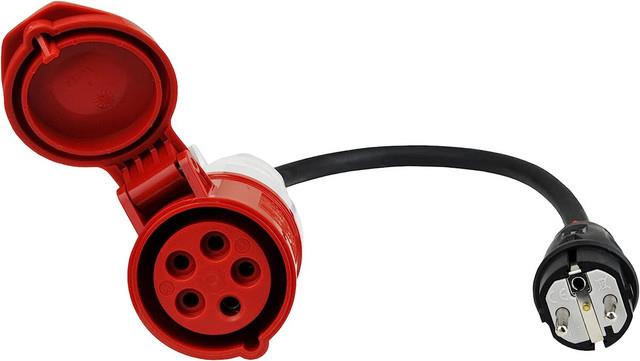 EV EXPERT Adaptér z 16A zásuvky Schuko na průmyslovou zásuvku 32A CEE