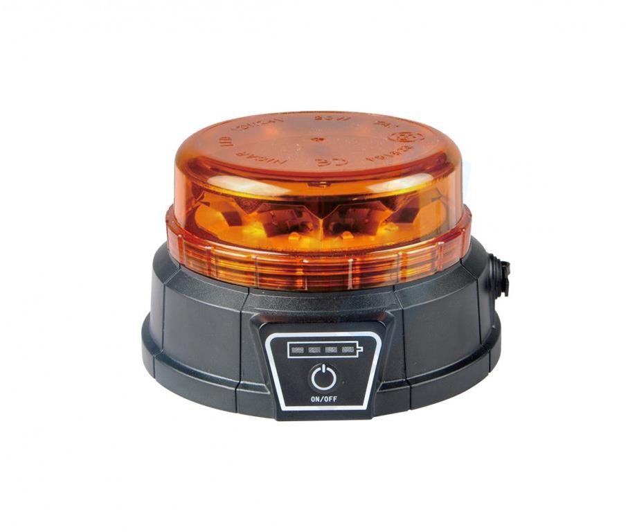TT technology Výstražný AKU LED maják, montáž na magnet, oranžový, 12-24V