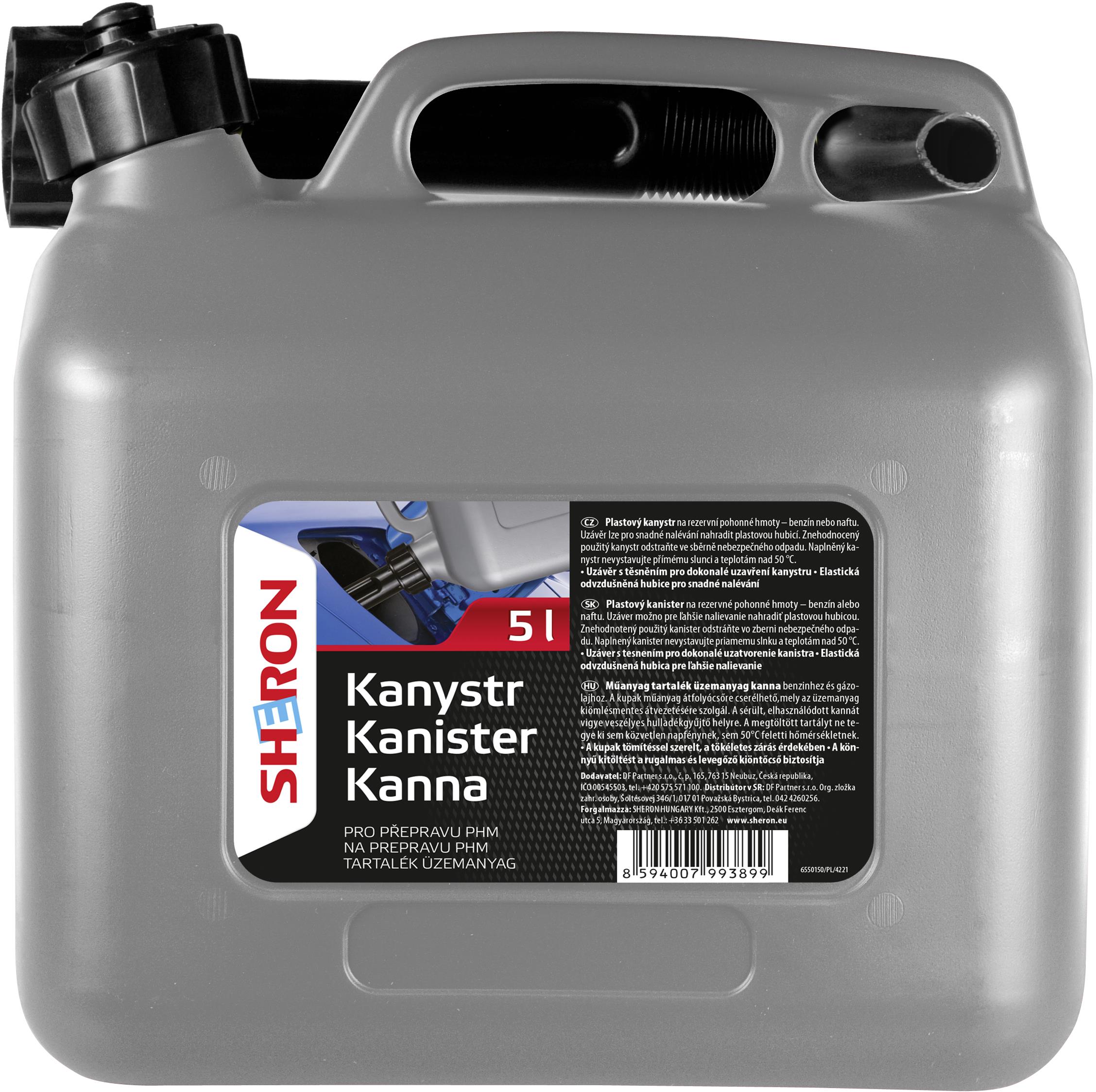SHERON Kanystr na PHM 5 l stříbrný