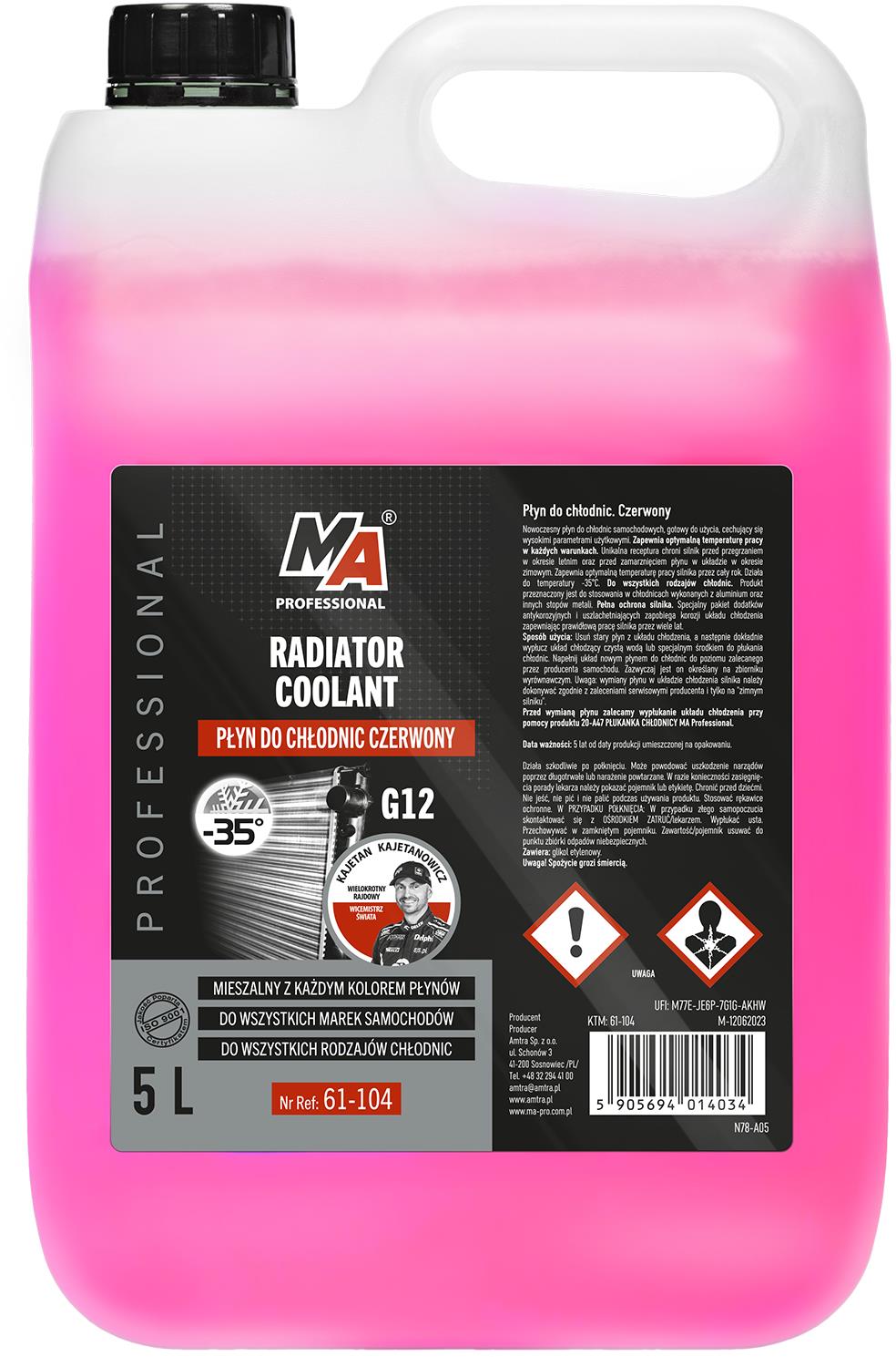 Moje Auto Antifreeze G12 růžová -35°C, 5l