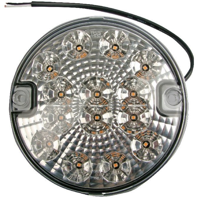 Multipa Couvací světlo zadní kulaté, 140 mm, 14× LED, 12 / 24 V