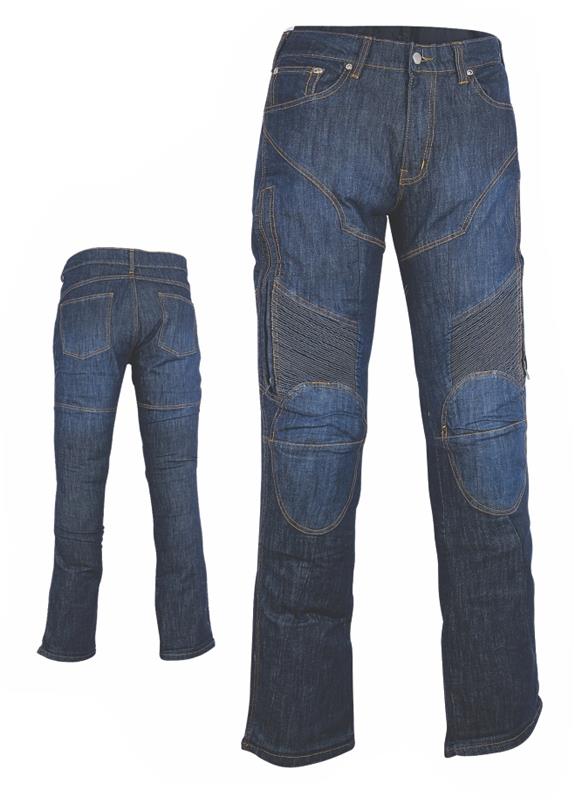 MAXX - NF 2931 Pánské motocyklové kevlarové jeansy modré XXXXL