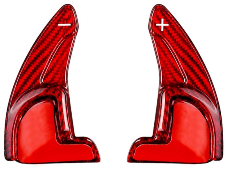T-Carbon karbonová pádla pod volant pro Dodge, Jeep, barva červený karbon