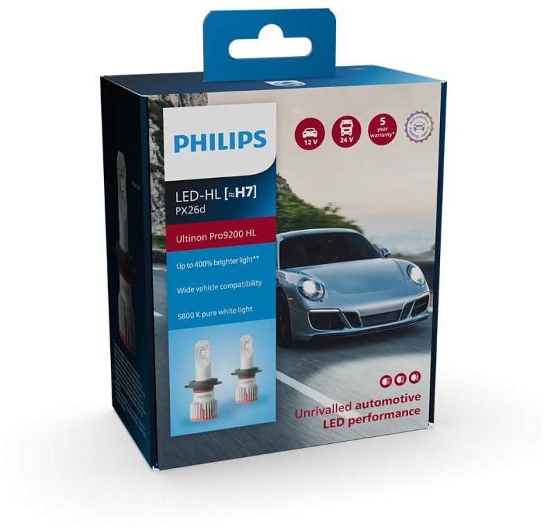 Philips LED žárovka H7 Ultinon Pro9200, 2 ks