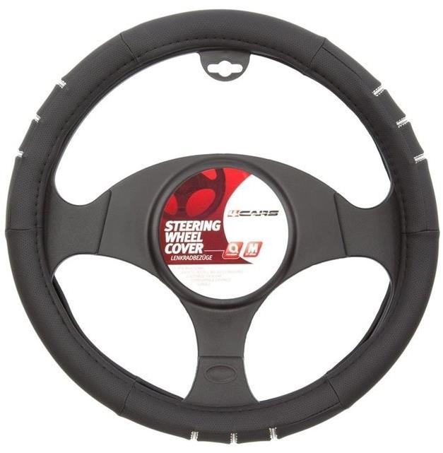 4CARS Potah volantu černo-chromový