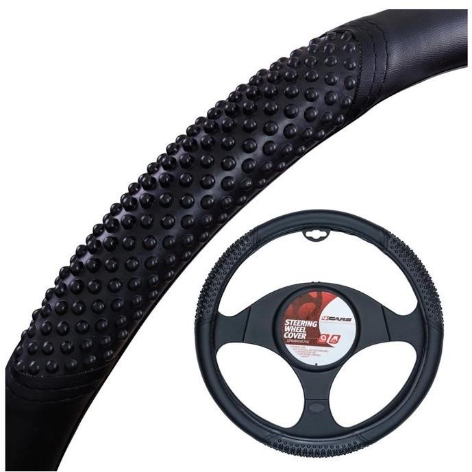 4CARS Potah volantu 37-39 cm černý masážní