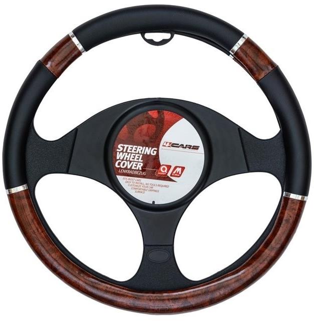 4CARS potah volantu hnědo-černý