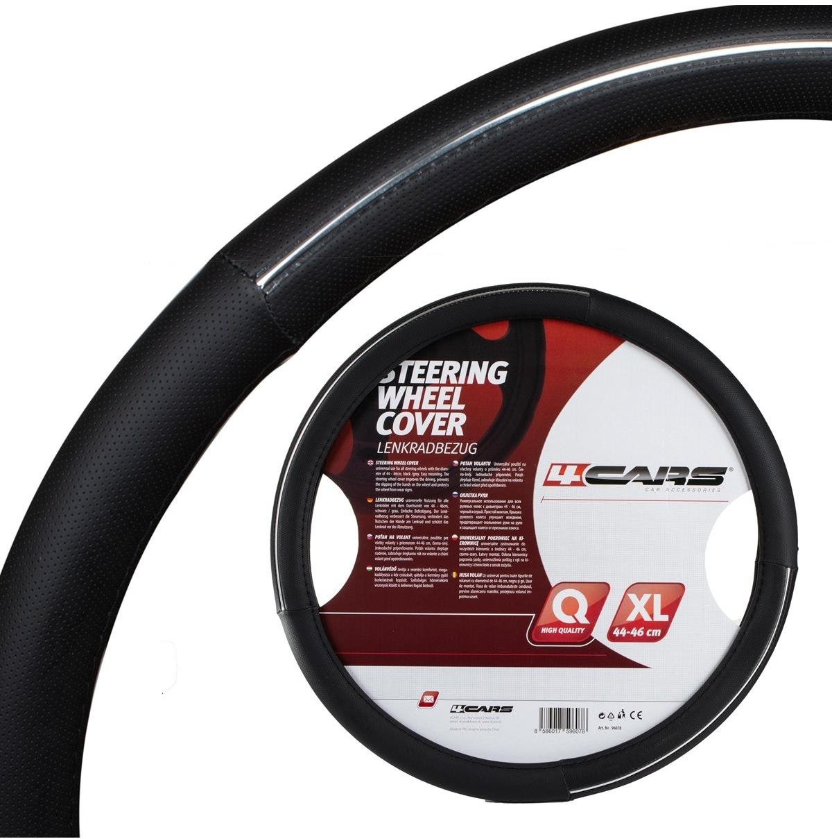 4CARS Potah volantu pro nákladní auta 44-46 cm černý