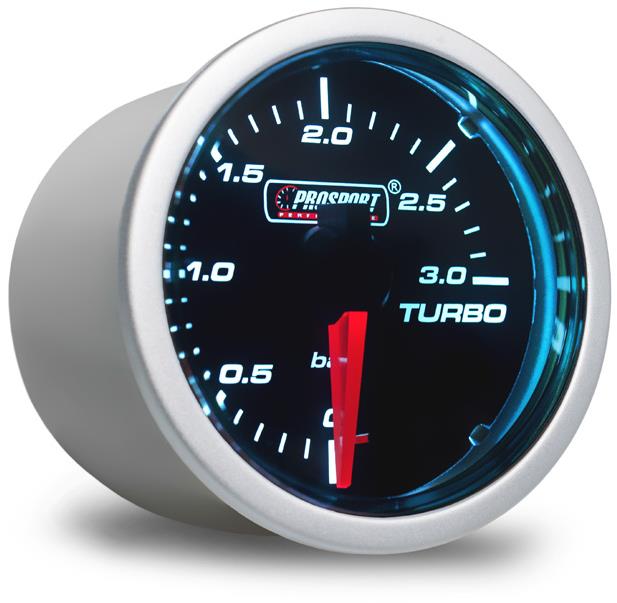 Prosport Performance Přídavný budík řady Smoke, měřená hodnota tlak turba do 3 bar