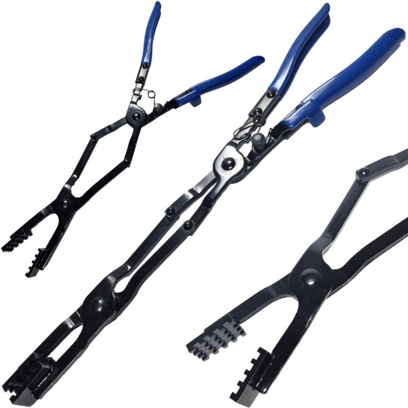 QUATROS Dlouhé kleště na hadicové spony rovné s dvojitým kloubem 430 mm Quatros QS24113