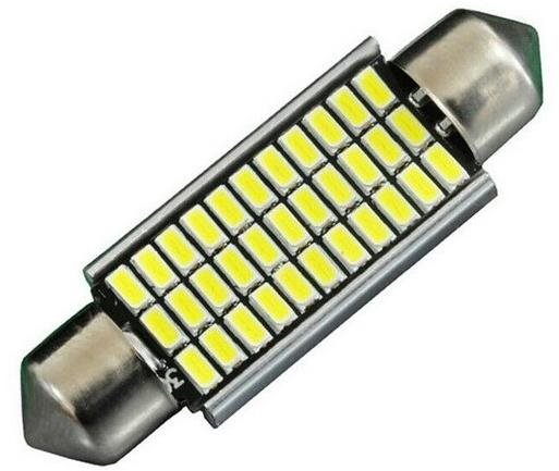 Rabel LED autožárovka C5W C10W C15W SV8,5 42 mm 33 smd 3014 Canbus 12V bílá + stabilizátor