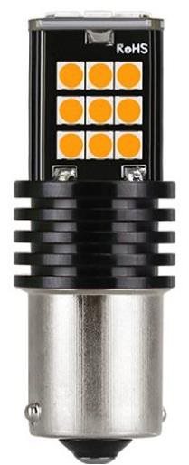 Rabel LED autožárovka BA15S 24 smd 3030 12V P21W oranžová