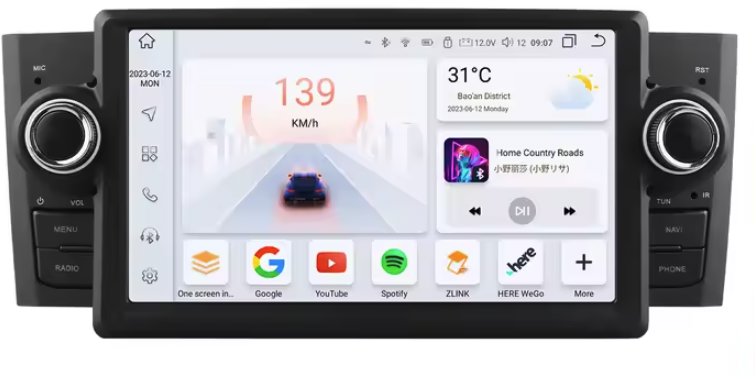 Ossuret 2Din Autorádio Fiat Grande Punto Linea 2007 - 2012 s Android Auto, CarPlay, 8+128 GB