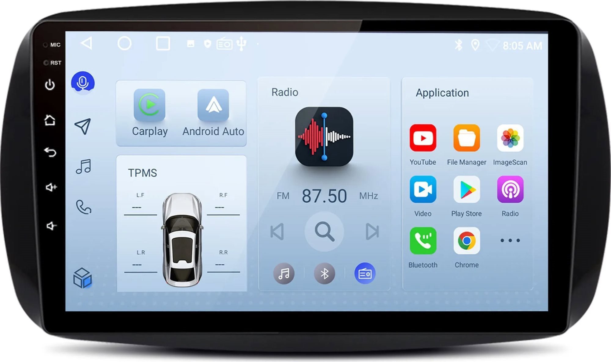 Ossuret Autorádio Smart 453 ForTwo 2015-2019, CarPlay, Android, GPS, WiFi, DSP, DAB+, RDS