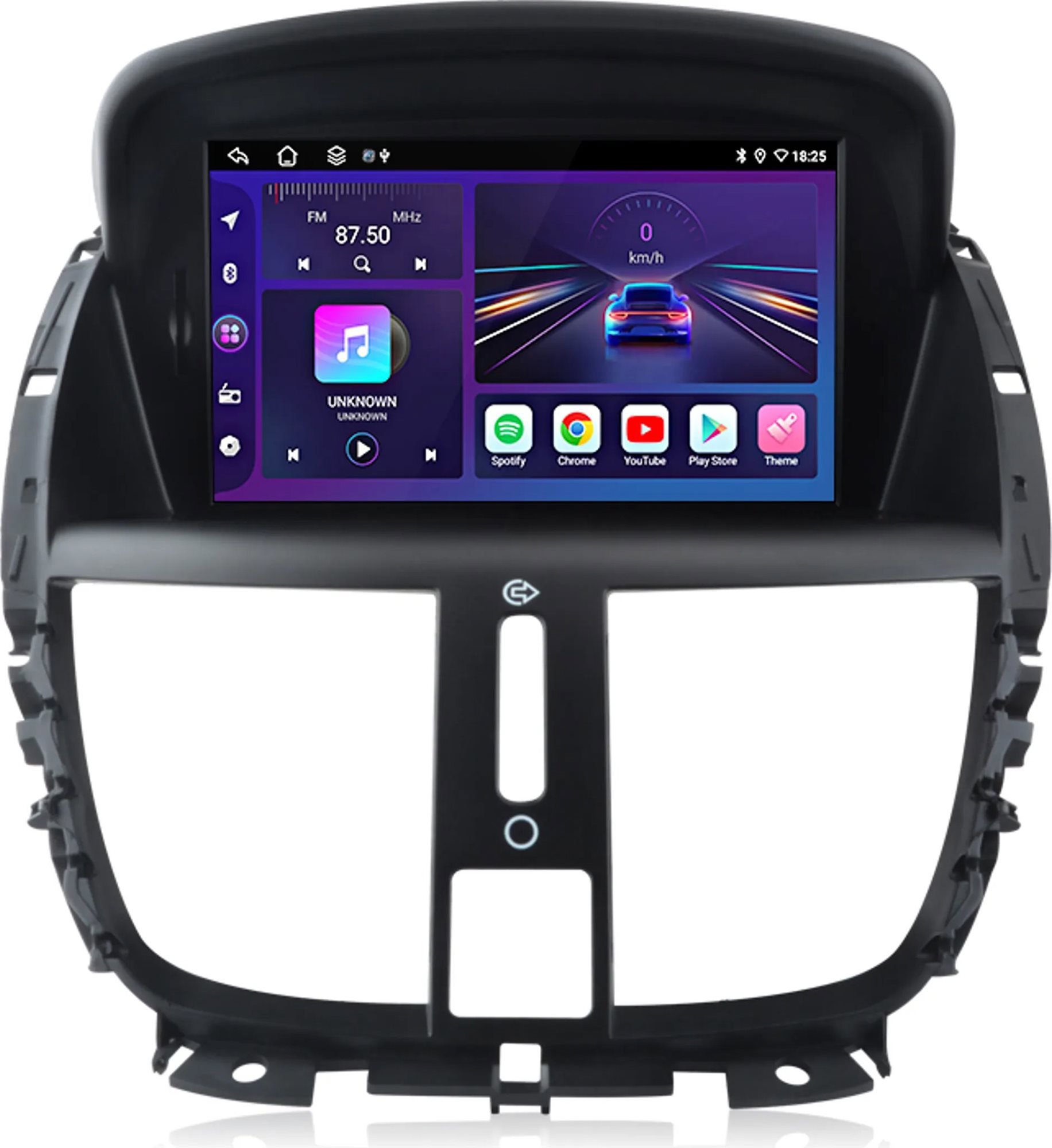 Ossuret Autorádio Peugeot 207 CC 2006-2015, CarPlay, Android, GPS, WiFi, DAB+, Bluetooth, USB