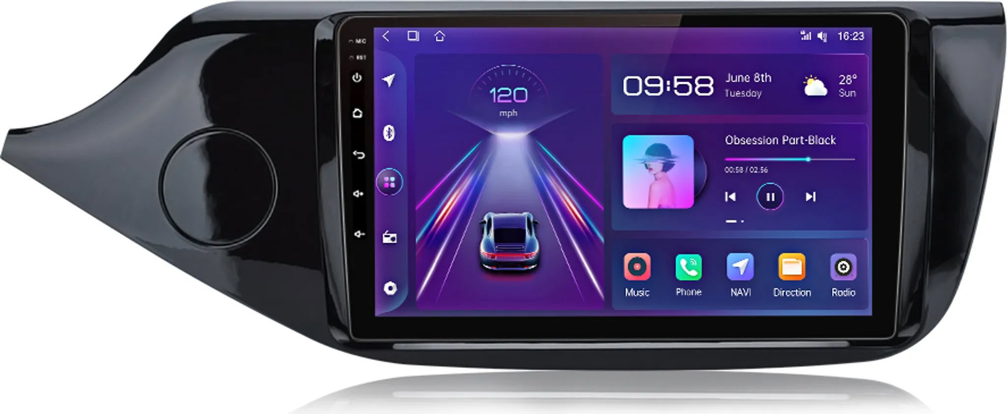 Ossuret Autorádio Kia Ceed 2012-2016, Android 14, GPS - lesklý rámeček