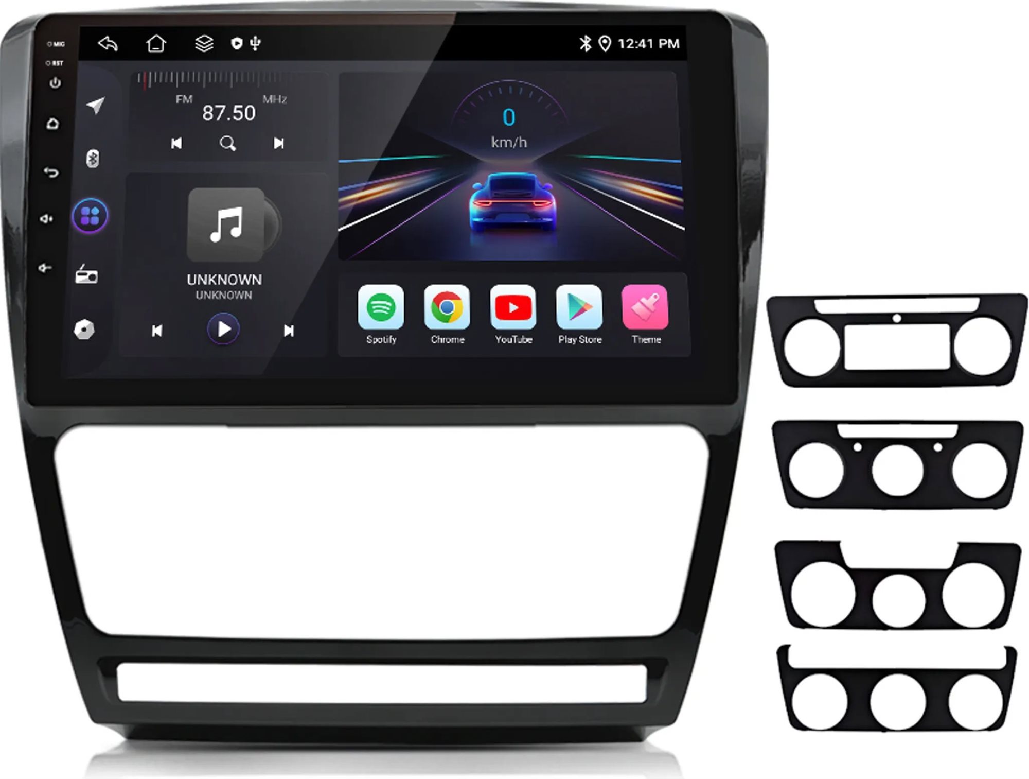 Ossuret 4+32GB Autorádio Škoda Octavia II 2008-2013, CarPlay, Android 13, GPS, WiFi, FM, Rámeček