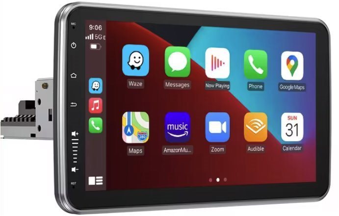 Essgoo Univerzální 1din Autorádio, otočná obrazovka, 4 GB RAM s CarPlay a Android Auto